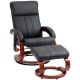 HOMCOM Black PU Leather 10 Vibration Points and 5 Massage Mode Electric Reclining Massage Chair with Ottoman