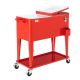 VINGLI 80 qt. Rolling Cart on Wheels, Patio Cooler for Party, Ice Chest with Shelf, Bottle Opener, Water Pipe in Red