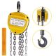 VEVOR 2-Ton Chain Block Hoist 10 ft. Block Chain Hand Chain Lifting Hoist with Two Hooks Chain, 4400 lbs. Cap, Yellow