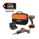 RIDGID 18V Brushless Cordless 2-Tool Combo Kit w/ Impact Wrench, SubC One Handed Recip Saw, 4.0 Ah MAX Output Battery & Charger