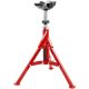 VEVOR V-Head Pipe Jack Stand 20 in. to 37 in. Height Welding Pipe Stand 1500 lbs. Load 1107C with 2-Ball Transfer Foldable Leg