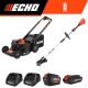 ECHO 56V Cordless Battery Lawn Mower and String Trimmer Combo Kit w/ 2.5Ah and 5.0Ah Batteries and (2) Chargers (2-Tool)