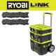 RYOBI LINK Rolling Tool Box w/ Standard and Medium Tool Box w/ Wall Rail (2-Pack)