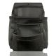 Graintex 7-Pocket Ambassador Series Black Top Grain Leather Nail and Tool Pouch
