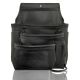 Graintex 10-Pocket Left Handed Ambassador Series Black Top Grain Leather Nail and Tool Pouch
