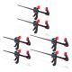 POWERTEC 12 in., 24 in. and 36 in. Bar Clamps, Trigger Clamps for Woodworking, 1-Handed Ratchet Quick Grip Clamps Sets (6-Pack)