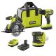 RYOBI ONE+ 18V Cordless 2-Tool Combo Kit w/ Drill/Driver, Circular Saw, (2) 1.5 Ah Batteries, Charger, & FREE Sander