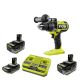 RYOBI ONE+ 18V HIGH PERFORMANCE Kit w/ (2) 4.0 Ah Batteries, 2.0 Ah Battery, 2-Port Charger, & ONE+ HP Brushless Hammer Drill