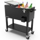 PERMASTEEL 80 qt. Black Outdoor Patio Cooler with Removable Basin
