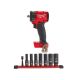 Milwaukee M18 FUEL GEN-3 18V Lithium-Ion Brushless Cordless 3/8 in. Compact Impact Wrench Friction Ring w/8pc Socket Set