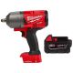 Milwaukee M18 FUEL ONE-KEY 18V Lithium-Ion Brushless Cordless 1/2 in. Impact Wrench w Friction Ring w/5.0 ah Resistant Battery