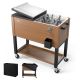 VINGLI 80 Qt. Rolling Ice Chest on Wheels, Patio Cooler Cart with Waterproof Cooler Cover for Outdoor Patio Deck Party