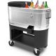 PERMASTEEL 120 qt. Rolling Patio Cooler in Galvanized Steel