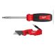 Milwaukee 14-in-1 Hex Multi-Bit Screwdriver with Fastback 6-in-1 Folding Utility Knives with General Purpose Blade (2-Piece)