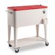 Karl home 80 qt. Food & Beverage Hard-Side Patio Cooler Milky White Box and Red Lid
