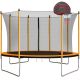 maocao hoom 10 ft. Round Backyard LargeTrampoline with Safety Enclosure, Basketball Hoop and Ladder in Orange