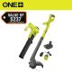 RYOBI ONE+ 18V Cordless String Trimmer/Edger and Blower/Sweeper Combo Kit (2-Tools) with 2.0 Ah Battery and Charger