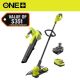 RYOBI ONE+ 18V Cordless Battery String Trimmer/Edger and Jet Fan Blower Combo Kit (2-Tools) with 4.0 Ah Battery and Charger