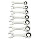 GEARWRENCH 90-Tooth 12 Point SAE Stubby Ratcheting Combination Wrench Set (7-Piece)