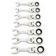 GEARWRENCH 90-Tooth 12 Point SAE Stubby Flex Ratcheting Combination Wrench Set (7-Piece)