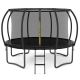 Sudzendf 14 ft. Black Outdoor Big Trampoline with Inner Safety Enclosure Net, Ladder, PVC Spring Cover Padding