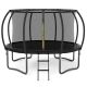 Sudzendf 12 ft. Black Outdoor Big Trampoline with Inner Safety Enclosure Net, Ladder, PVC Spring Cover Padding
