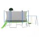 TIRAMISUBEST T-Adventurer 14 ft. Trampoline with Slide and Swing with Basketball Hoop and Ladder
