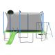 TIRAMISUBEST T-Adventurer 12 ft. Trampoline with Slide and Swing with Basketball Hoop and Ladder