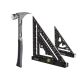 Stiletto 14 oz. TiBone Smooth Face with Curved Handle with 7 in. Carpenter Square with Level and 4.5 in. Trim Square (3-Piece)