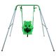 Tidoin Metal Outdoor Swing Set with Safety Harness and Handrails