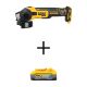 DEWALT 20V MAX XR Cordless Brushless 4.5 in. Slide Switch Small Angle Grinder with Kickback Brake with POWERSTACK 5Ah Battery