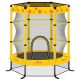 Zeus & Ruta 4.5 ft. 100 lbs. Weight Capacity Outdoor Backyards Trampolines with Safety Enclosure Net in Yellow