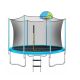 Zeus & Ruta 8 ft.Trampoline for Kids with Safety Enclosure Net, Basketball Hoop and Ladder in Blue