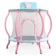 Zeus & Ruta 4 ft.Trampoline for Kids Mini Toddler Trampoline with Enclosure, Basketball Hoop and Ball Included in Baby Blue
