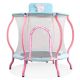 Unbranded 4FT. Baby Blue Indoor Mini Toddler Trampoline with Enclosure, Basketball Hoop and Ball Included