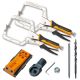 POWERTEC Twin Pocket Hole Jig w/Dust Collector Adapter and 12 in. Right Angle Pocket Hole Clamps for Woodworking & Welding