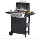 SOTEN RUGGED TABLET LLC Stainless Steel 3-Burner Propane Gas Grill, 25,500 BTU Cabinet Style BBQ Gas Grill Outdoor Cooking, Black
