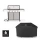 Weber Genesis S-415 4-Burner Natural Gas Grill in Stainless Steel with Grill Cover