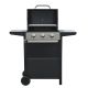 Unbranded 3-Burner Propane Grill in Black with Integrated Piezoelectric Ignition System, Stainless Steel Thermometer