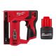 Milwaukee M12 12-Volt Lithium-Ion Cordless 3/8 in. Crown Stapler w/M12 12V Lithium-Ion High Output CP 2.5 Ah Battery Pack