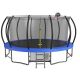 Boosicavelly 16 ft. Outdoor Blue Round Galvanized Anti-Rust CoatingTrampoline with Basketball Hoop with Ladder and Shoe Bag
