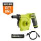 RYOBI USB Lithium Cordless High Volume Inflator Kit with USB Lithium 2.0 Ah Battery and Charging Cable
