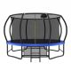 Sudzendf 14 ft. Black and Blue Outdoor Big Trampoline with Backboard, Inner Safety Enclosure Net, Ladder PVC Spring Cover Padding