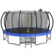 Unbranded 15 ft. Outdoor Recreational Kids Trampoline with Basketball Hoop Enclosure Net and Ladder for Kids and Adults, Blue