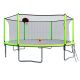 Unbranded 15 ft. Outdoor Trampoline with Basketball Hoop, Enclosure Net, Ladder for Kids & Adults for Garden and Yard, Green