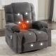 ANGELES HOME Gray Polyester Massage Recliner Chair Power Lift Recliner Chair with 2-Cup Holders, USB Charge Port Soft and Heat