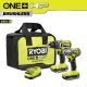 RYOBI ONE+ HP 18V Brushless Cordless 2-Tool Combo Kit with (2) 2.0 Ah Batteries, Charger, and Bag