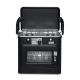 Karl home Outdoor 2- Burner Portable Tabletop Propane Gas Grill and Camping Oven in Black