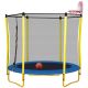 Flynama 5.5 ft. Mini Toddler Trampoline in Yellow with Enclosure Basketball Hoop and Ball Included
