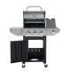 Unbranded Outdoor Stainless Steel Portable Propane Grill in White with Side Burner and Thermometer